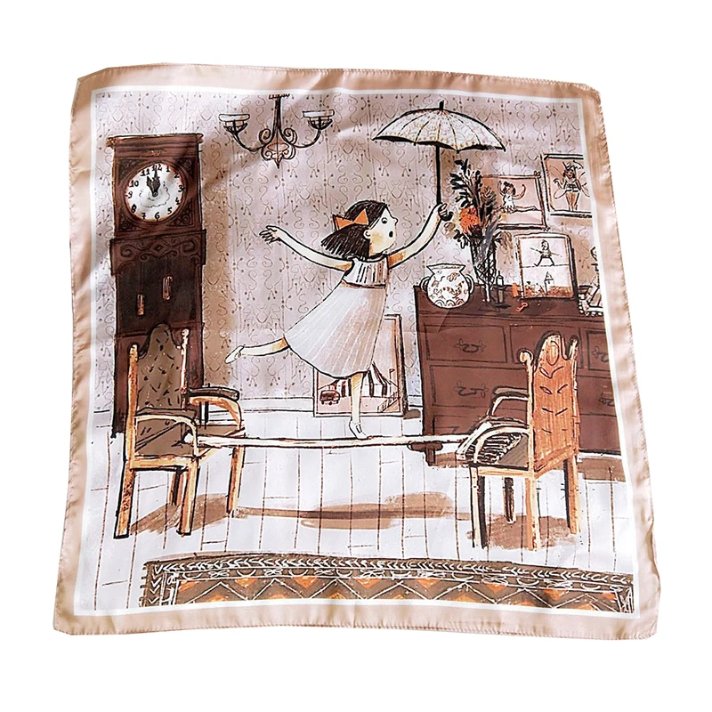 

Bandana Neckerchief Head Neck Print Scarf Silk Satin Hair Scarf Square Scarves Women Scarf Harajuke Hair Tie Hats Bags Accessory