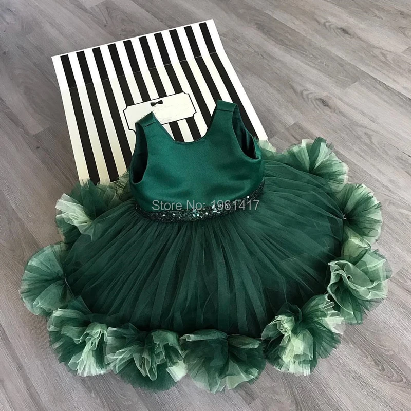 

Xiaoxiaoran New Blue Baby Girls Dresses Knee Length Puffy Girls Toddler Infant Birthday Dresses Tutu Cloth 0-12Years