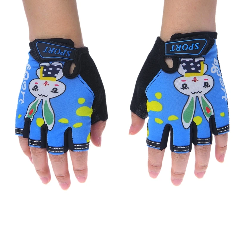 

Cycling Gloves Kids Child Rabbit Outdoor Sports Non Slip Breathable Half Finger