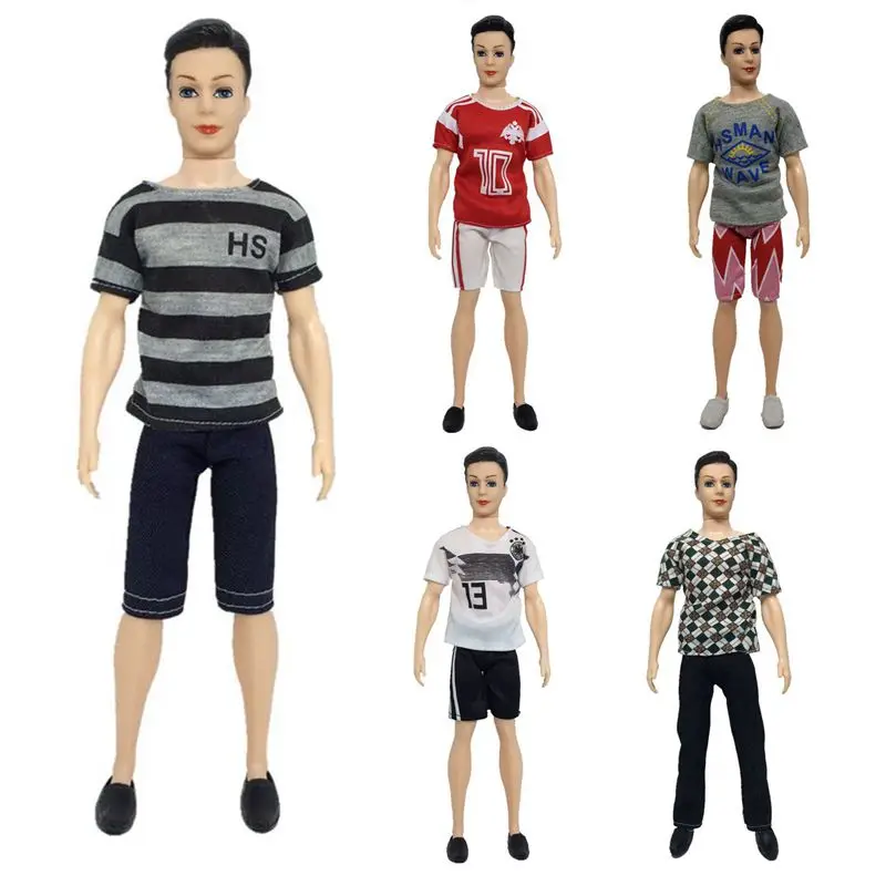

Kids Toys Fashion Ken Doll Clothes Random 5 Outfits + 3 Doll Shoes For Barbie' Lover Boy friend Children' Game DIY Party Present