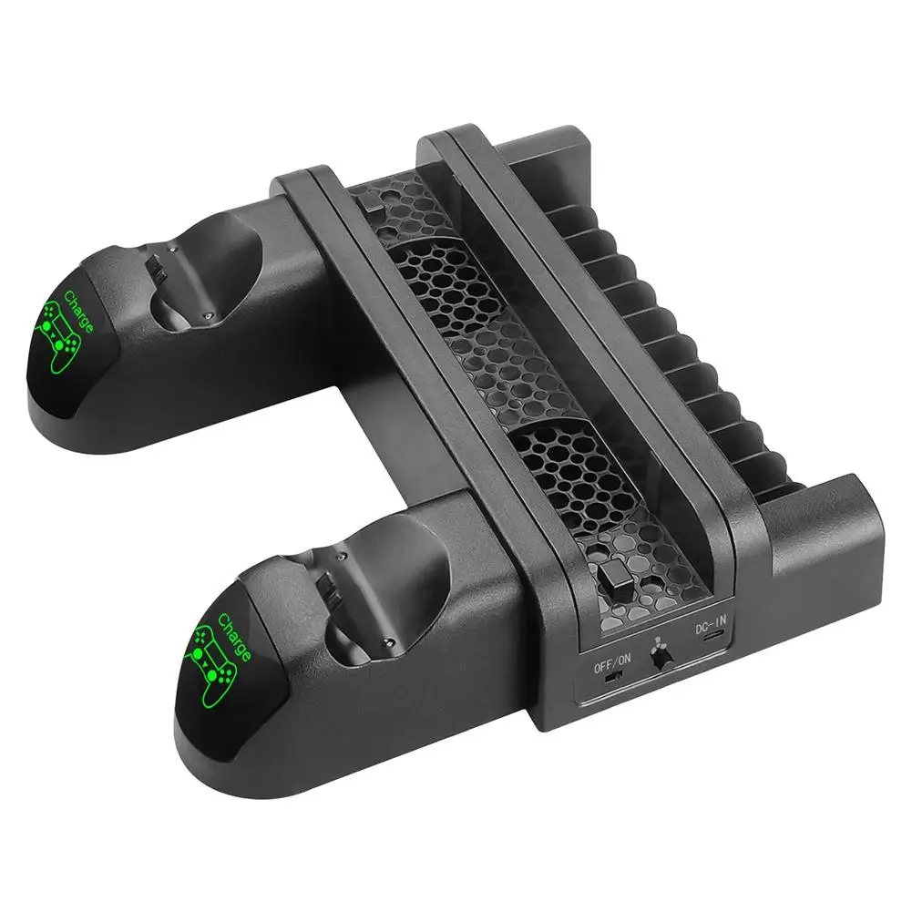 3 в 1 Двойная док станция для зарядки с охлаждающим вентилятором PS4/PS4 Slim/PS4 Pro