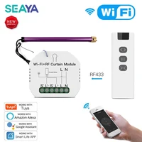 seaya wifi rf tuya smart wireless remote control curtain blinds module switch roller shutter motor work with alexa google home