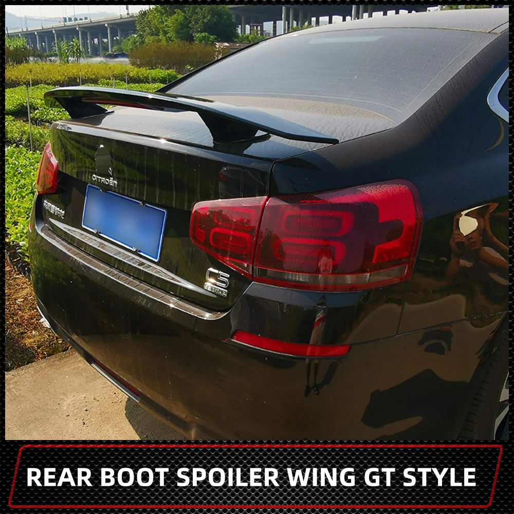 

Rear Trunk Lid Boot Spoiler Wings For Citroen C5 2010 11 12 13 14 15 16 17 18 Sedan GT Sport Style Racing Lip Black Carbon Parts