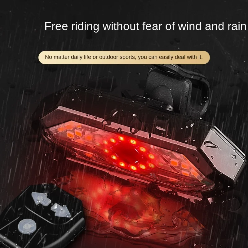 Bicycle Wireless Remote Control Turn Light Electric Bicycle Smart Taillight with Horn Charging Mountain Bike Riding