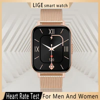 lige bluetooth call women smart watch 1 69 color screen full touch fitness tracker bracelet heart rate ladies men smartwatch