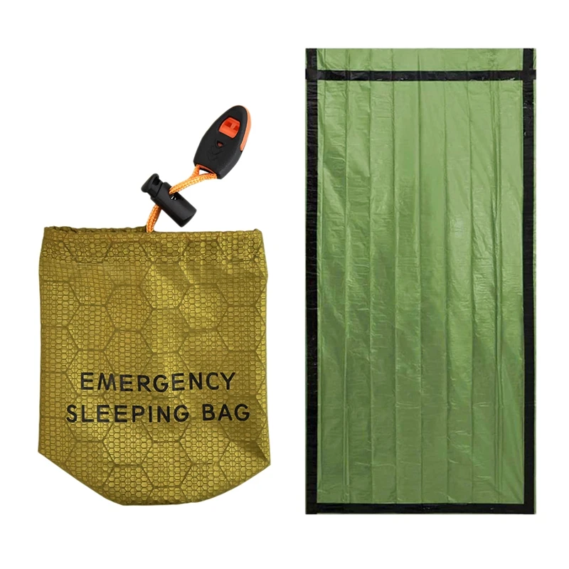

Аварийный Спальный Мешок Bivy Sack, уличный спальный мешок со свистком для выживания, тепловое одеяло для кемпинга, походов