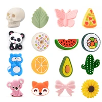silicone beads animal 10pcs food grade lemon teether bpa free unicorn baby teething toy pacifier chain accessories fruit series