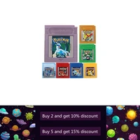 poke series classic collect colorful version video game cartridge console card english language for nintendo gbc