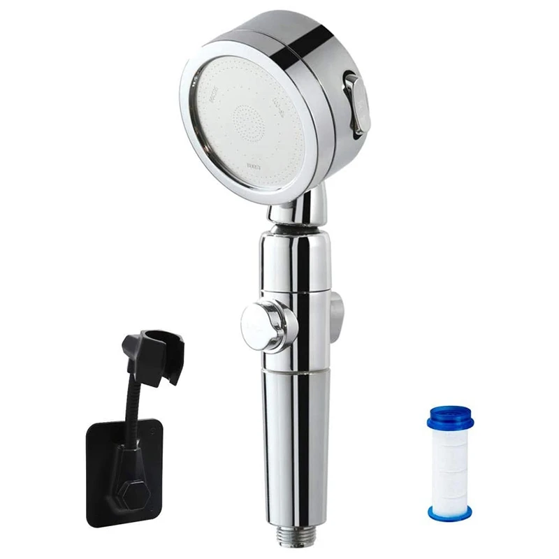 

Shower Head with 3 Types of Adjustable Nozzles That Can Save Water and Apply Pressure for Bath and Wellness Applications