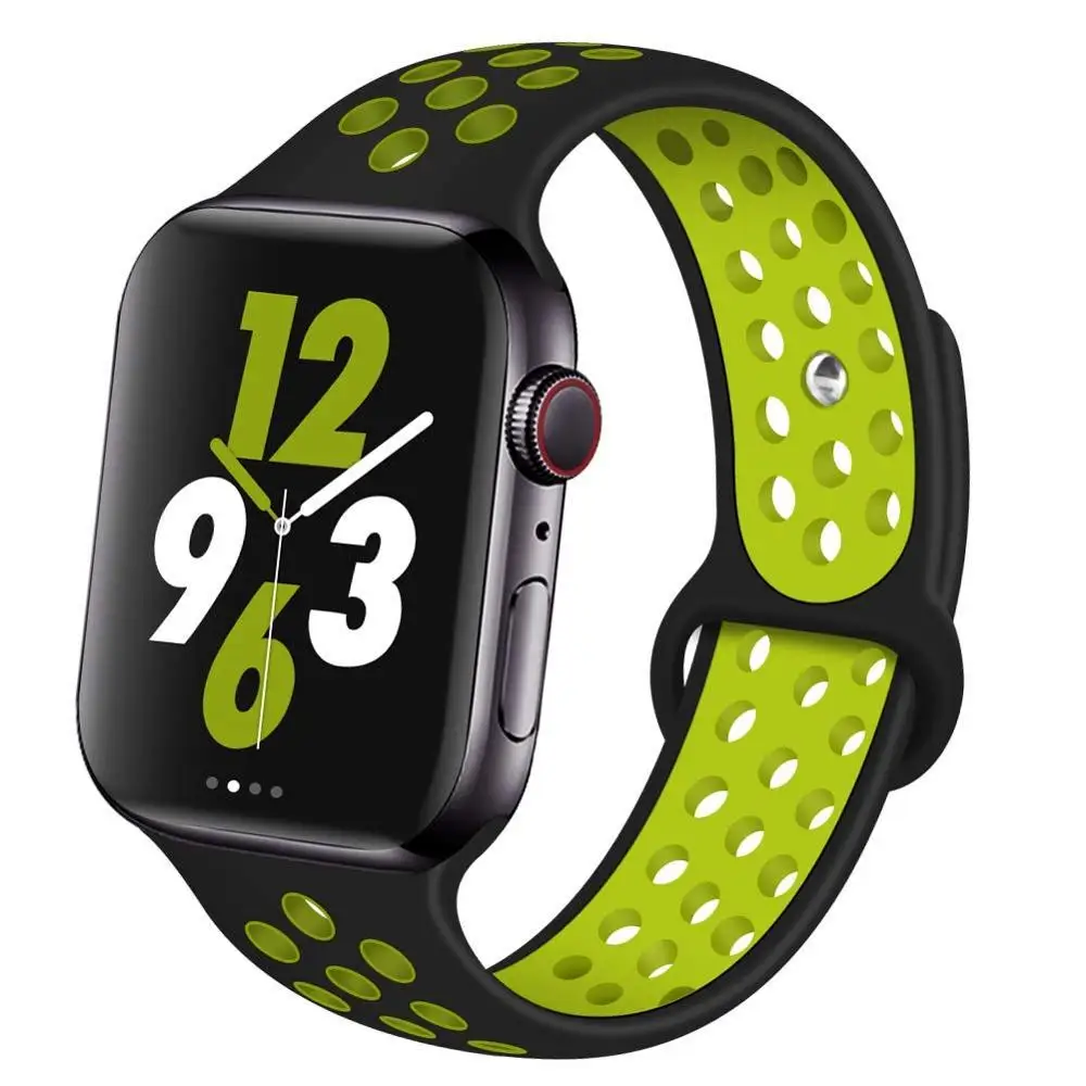 3 Ремешок для наручных часов Apple Watch 4 3/2/1 30 color38MM 40 мм Силиконовые из дышащего материала для наручных часов iWatch, сменный ремешок Спортивная петля серии 4 42 мм 44 мм - Цвет ремешка: 3