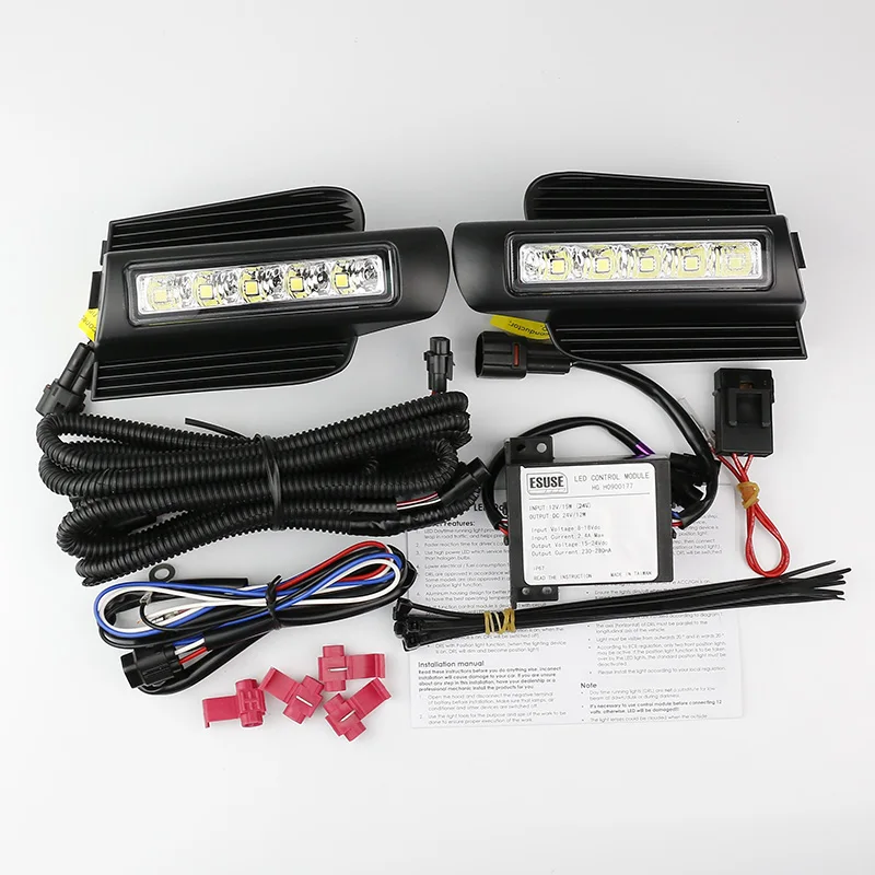 Eusue E4 с маркировкой светодиодный DRL для Toyota Land Cruiser Prado 120 GRJ120 TRJ120 FJ120 2003~ 2009 дневной ходовой светильник противотуманная фара - Цвет: Made in Taiwan