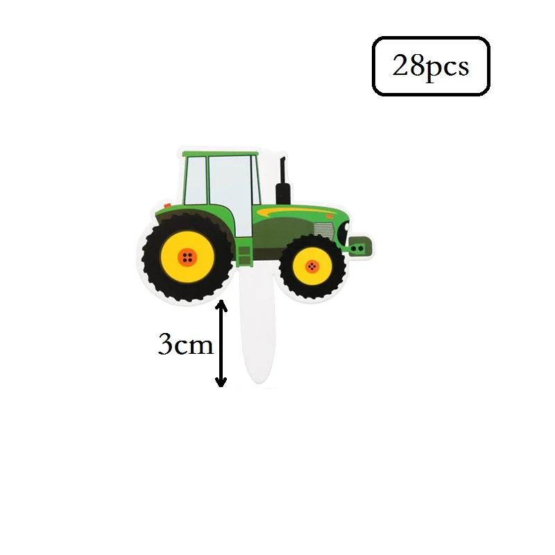 Juego de globos de feliz cumplea&ntilde;os para Tractor, decoraci&oacute;n de fiesta de cumplea&ntilde;os de veh&iacute;culo con tema verde para granja, 1Set-3