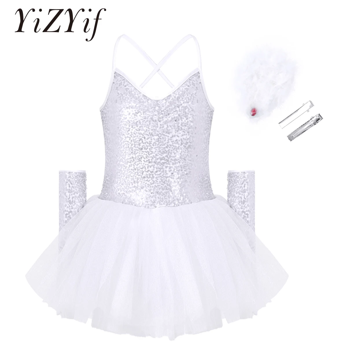 

Kids Girls Flower Sleeveless Athletic Lyrical Dance Costumes Parties Dancewear Ballerina Ballet Gymnastics Leotard Tutu Dress