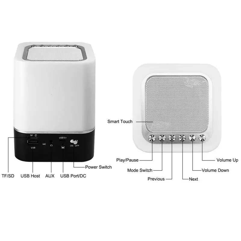 

Night Light Birthday Wireless protable Speaker 3in1 Touch-Control Bedside Lamp Table Alarm Clock protable Speaker Gift