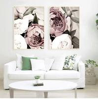 scandinavian pink white flower leaf plant poster nordic botanical print canvas painting wall art decoration picture home decor