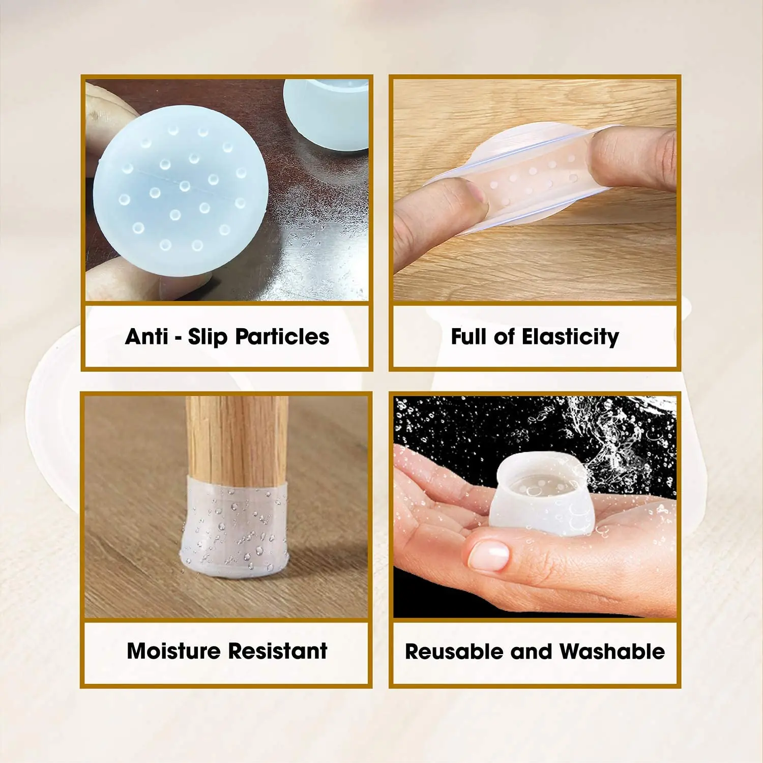 

4pcs/set Furniture Chair Leg Silicone Cap Pad Protection Table Feet Cover Floor Protector Non-slip Table Chair Mat Caps Foot