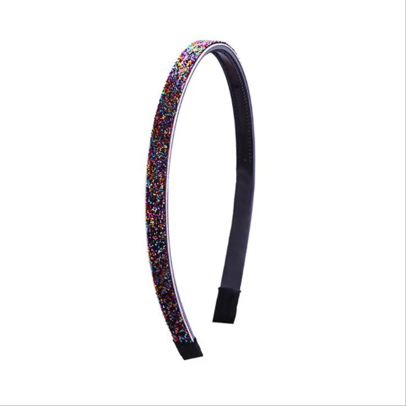Colored headband Meimile цветные эластичные резинки для волос, однотонная цветная повязка на голову для девочек, аксессуары для волос, головные уборы с блестками желтого цвета - Цвет: Colored headband