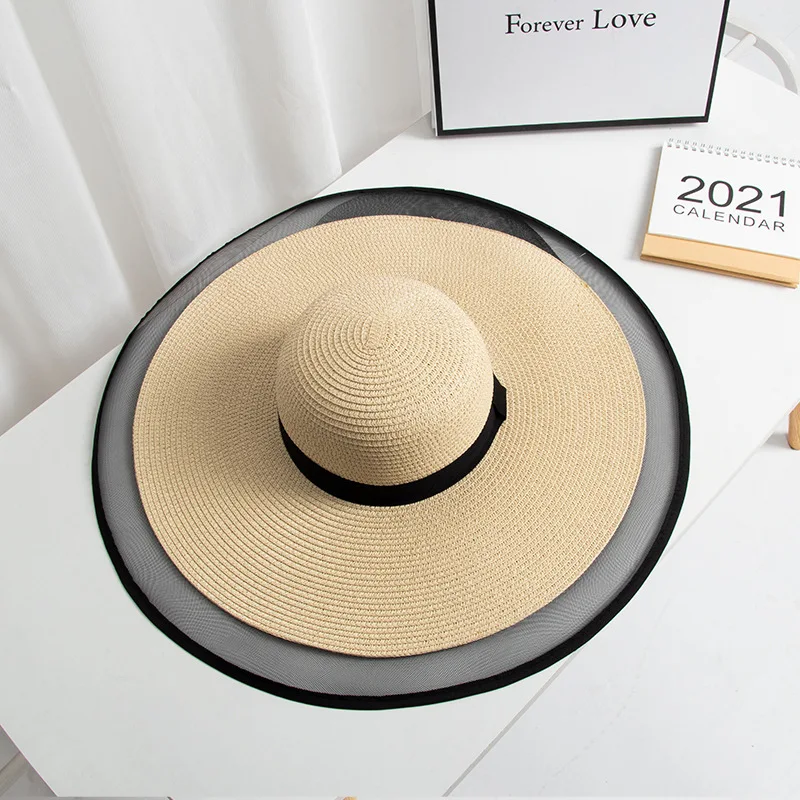 

YQYXCY Sun Hats Women Casual Solid Summer 2021 Beach Sun Protection Sunhat Female Outdoor Travel Seaside Wide Brim