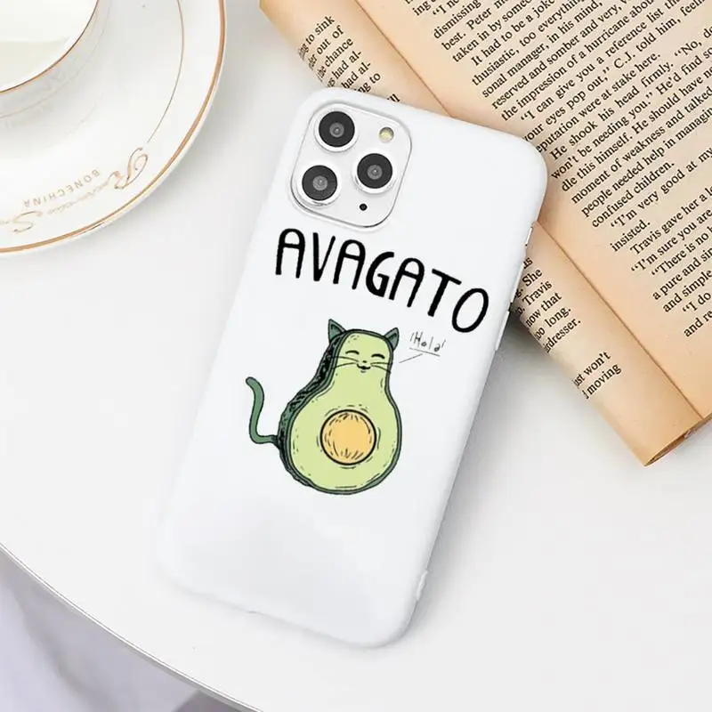 

cute cartoon Avocado funny Phone Case Candy Color for iPhone 6 6S 7 8 11 12 XS X SE 2020 XR mini pro Plus MAX funda