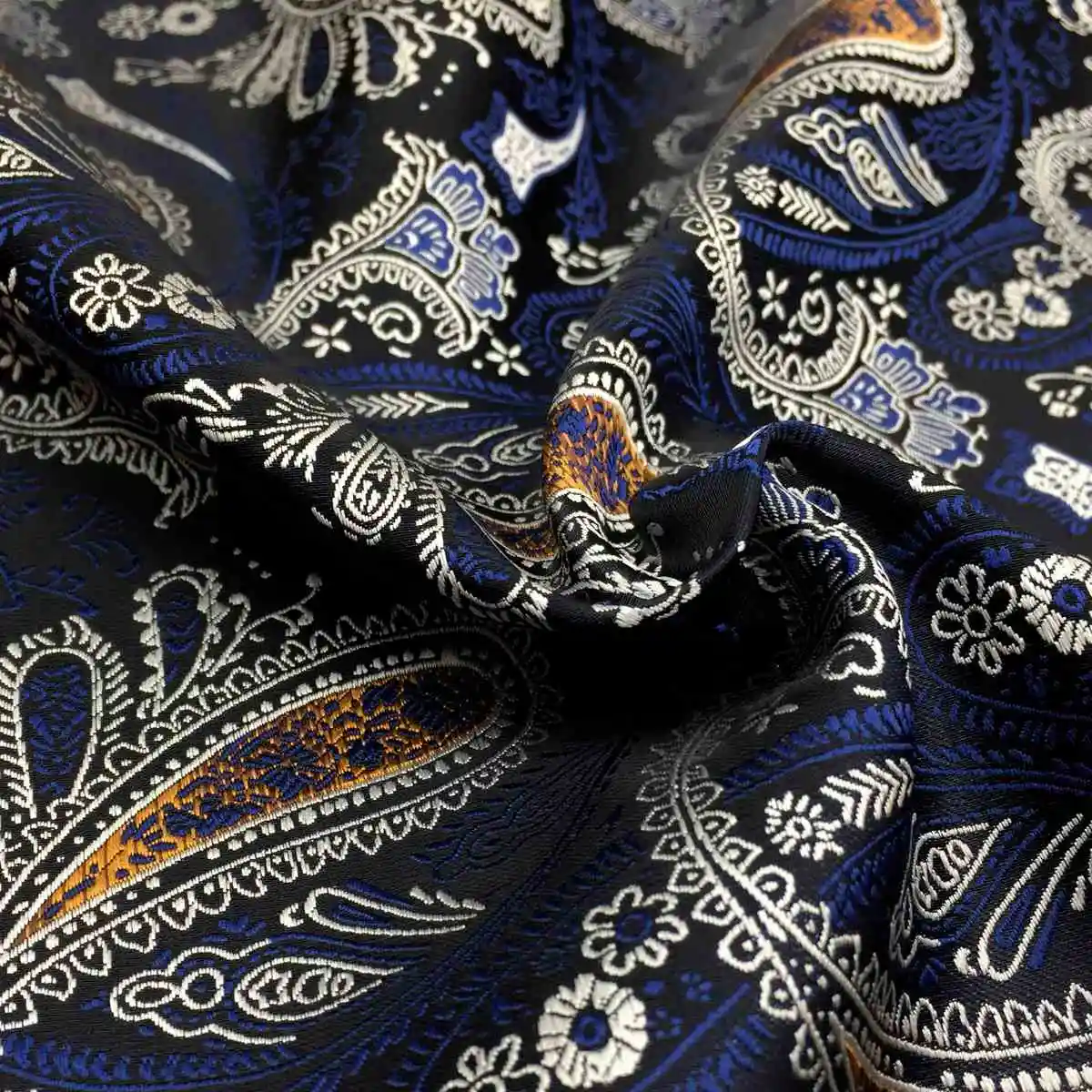 

F13 Multicolor Paisley Neckties Hanky Set Silk Fashion Blue Classic Extra Long Size 63" 160cm Wedding Ties for Mens