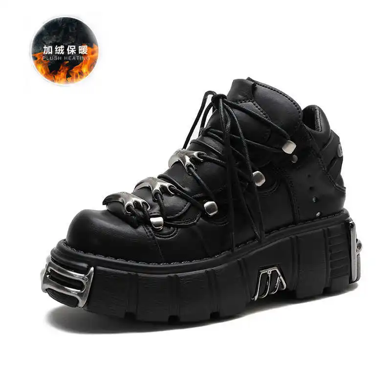 

Shoes with heavy metal thick soles for punk women