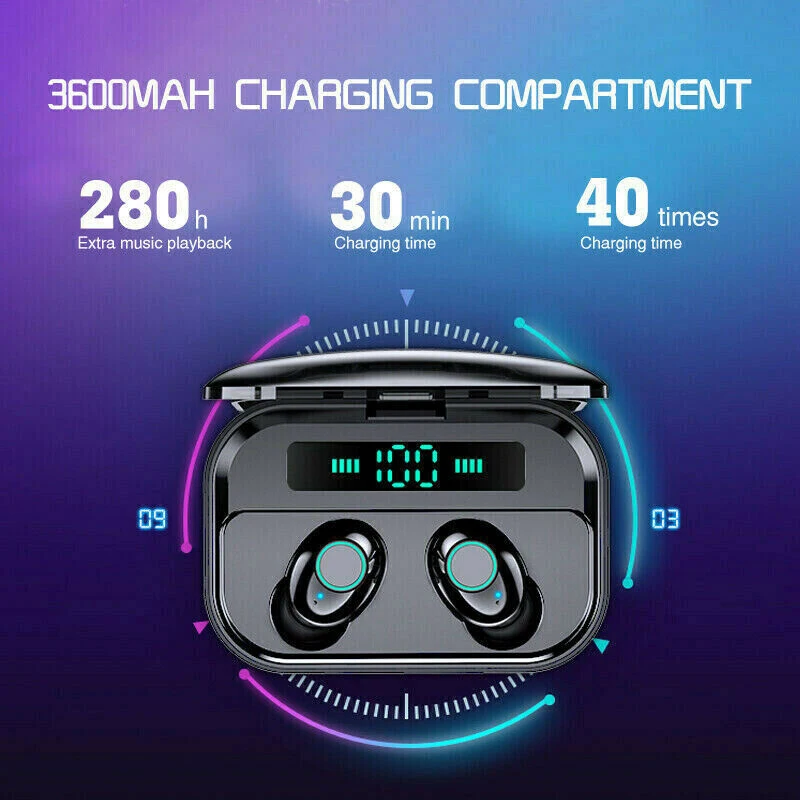 Беспроводные наушники с inaural светодиодный дисплей Поддержка беспроводной