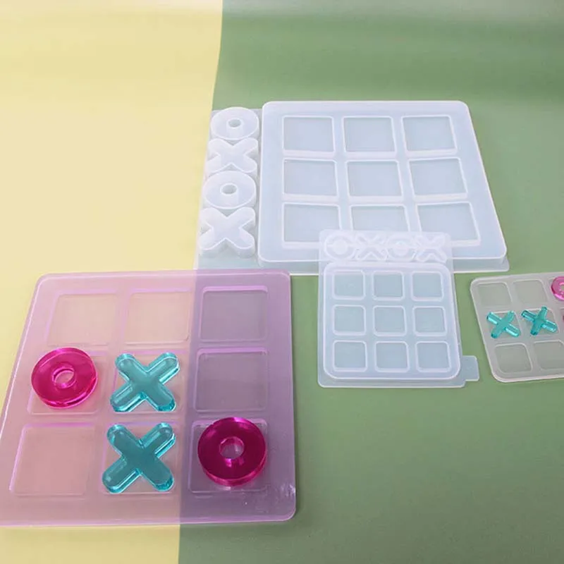 

Tic-Tac-Toe ox Chess Game Silicone Mirror Mold For DIY Craft Jewelry Making Tools Resin Casting Molds 1Pcs