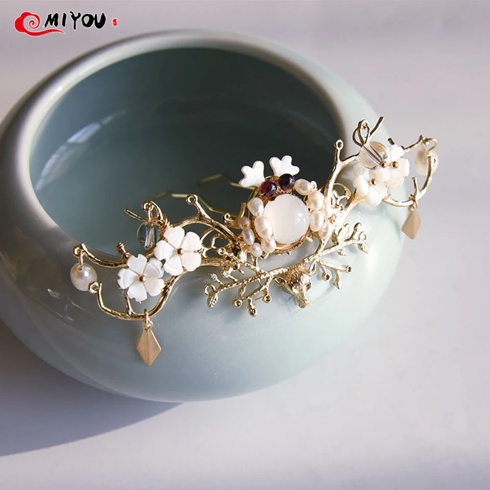 

Handmade Long Tassel Vintage Brides Hair Accessories Chinese Classical Wedding Headdress Jewelry Hair Combs Hairwear for Girls
