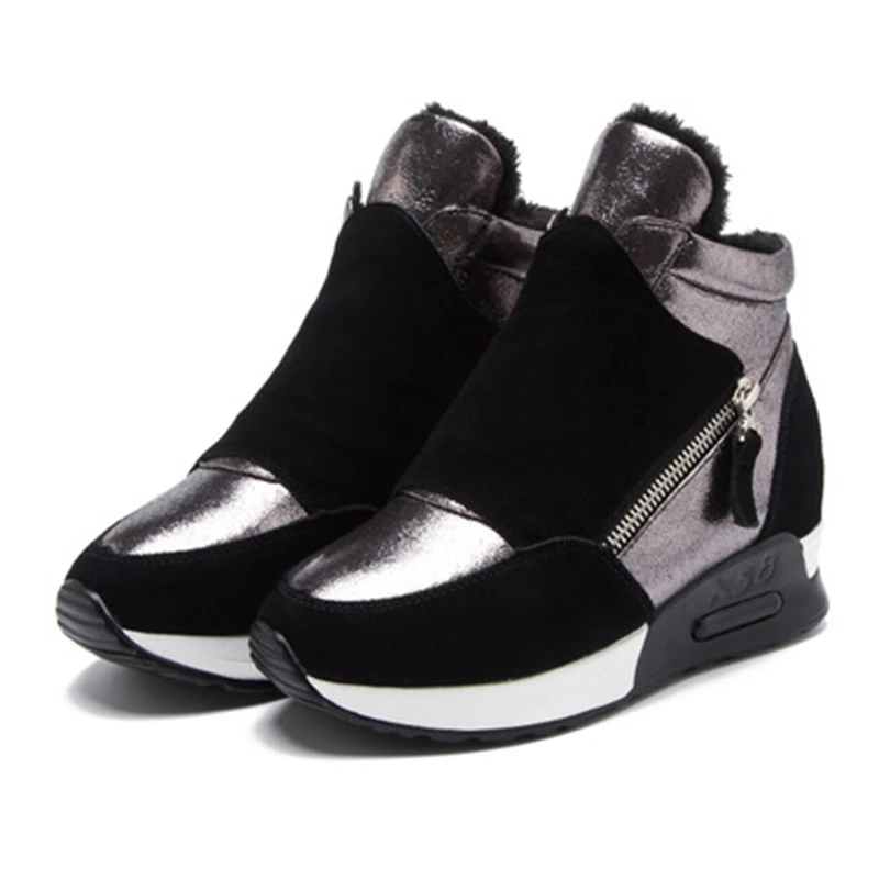 Женская зимняя обувь кроссовки на высоком каблуке для женщин увеличивающие рост