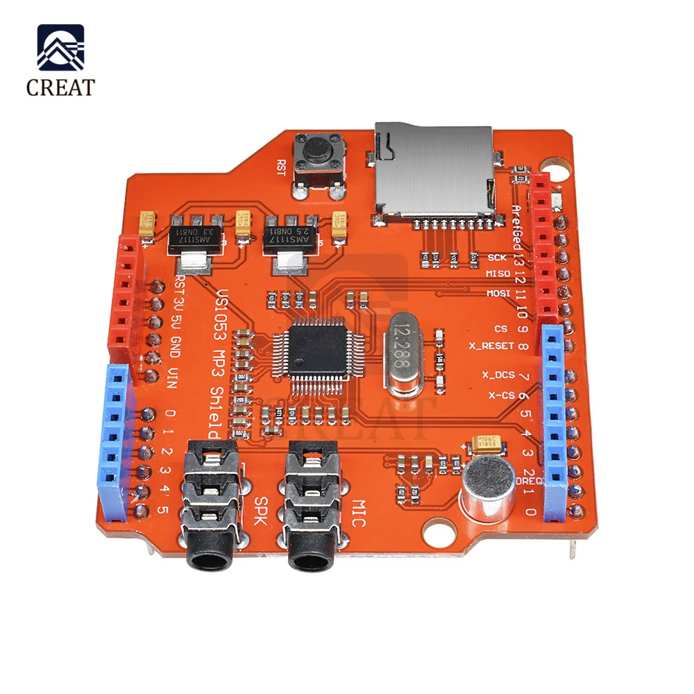 Щит для mp3-плеера VS1053B плата VS1053 модуль со слотом TF-карты Arduino R3 декодирование