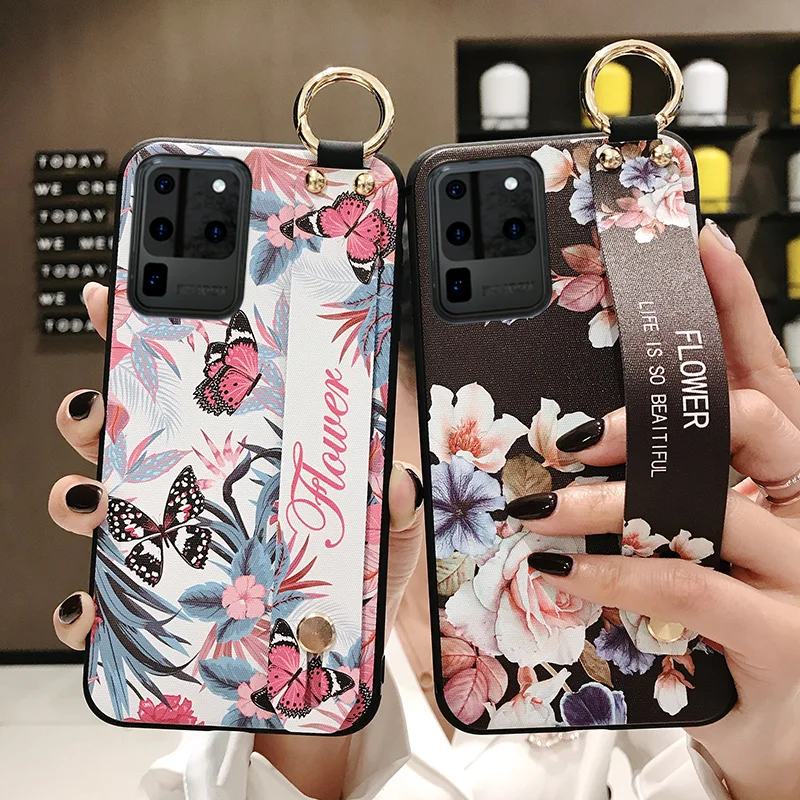 Чехол из ТПУ с ремешком на запястье для Samsung Galaxy Note 8 9 10 20 plus Lite S8 S9 S10 S20 + A30 A50 A51 A30s A50s
