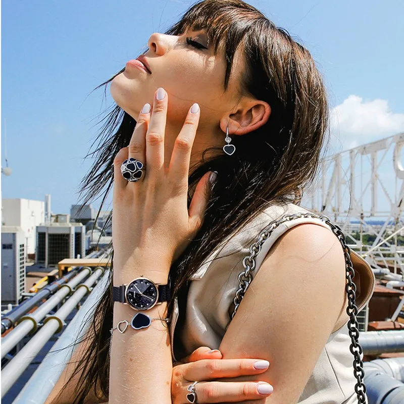 

New Arrival Luxury Brand Magnet 3D Printed Starry Sky Women Watches Ladies Wristwatches Hours Clock Female Montre Femme