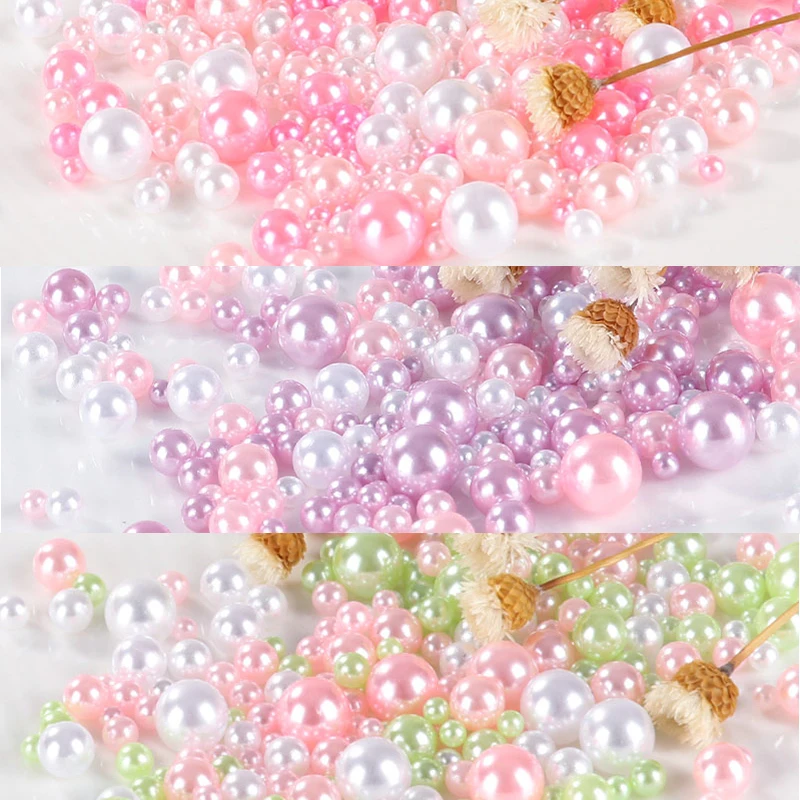 Бусины из АБС-пластика имитация жемчуга Разноцветный жемчуг 150-200 шт./упак.