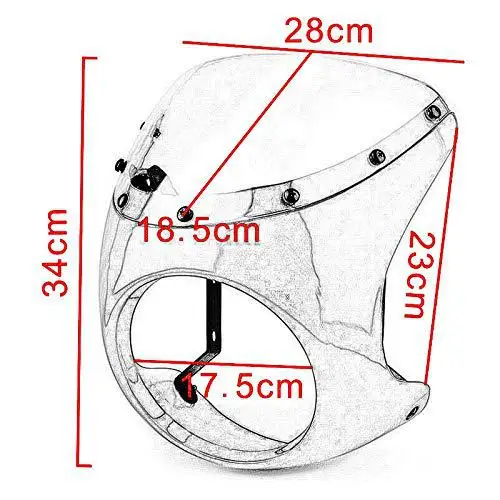 Универсальная передняя фара 7 дюймов обтекатель руля лобовое стекло Cafe Racer для Dyna