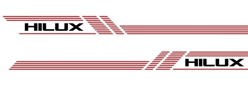 gloss red and black 2 шт. гоночный стиль двери тела боковой полосой Графический виниловый стикер автомобиля для TOYOTA HILUX - Название цвета: gloss red and black