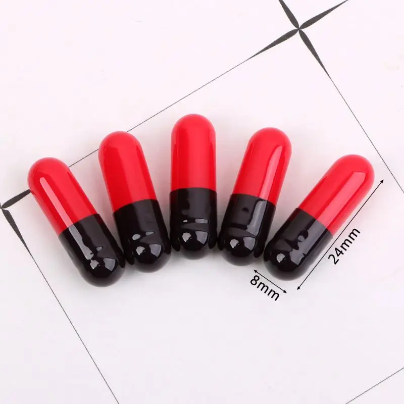 

Red Black Gelatin Empty Capsules Hollow Gelatin Capsules Empty Pill Capsule 0#