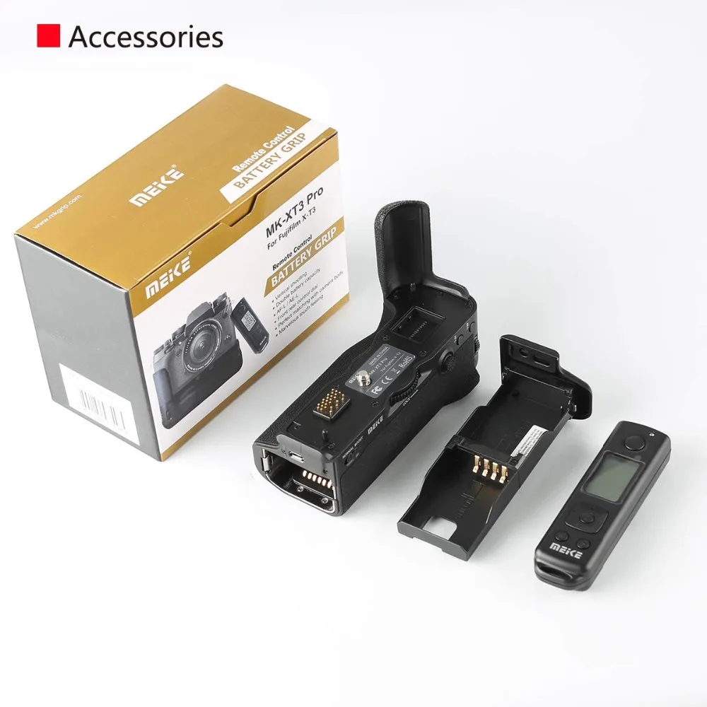 Mcoplus Meike MK-XT3 Pro Вертикальная Батарейная ручка Встроенный пульт дистанционного управления 2,4 ГГц для камеры Fujifilm Fuji X-T3 xt3