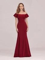 bridal gownburgundy red elegant maxi one shoulder wholesale evening dress with side split mermaid wedding dress sashes ruched