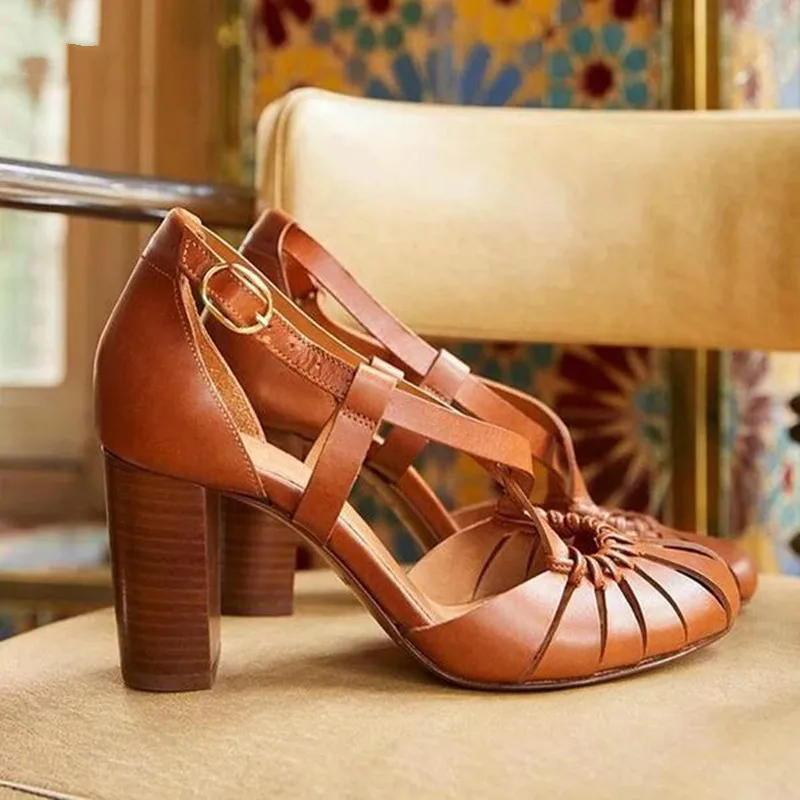 

2020 New Style Elegant Strap Sandals Women 2020 Sandals Female Bohemian Style Summer Fashion High Heels Women's Shoes Footwea