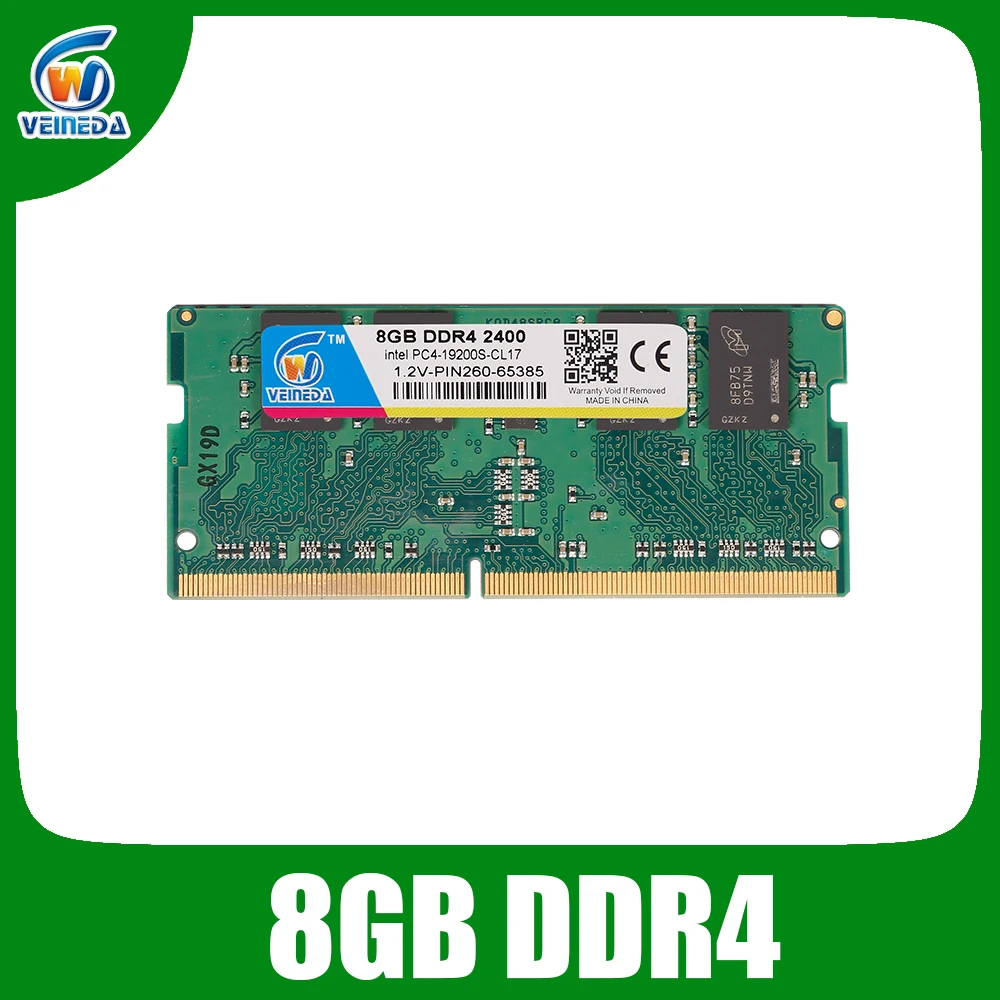 VEINEDA sodimm Ram DDR4 8GB 4GB 2400mhz 2133 2666mhz PC4 21300S CL19 ноутбук высокая производительность память