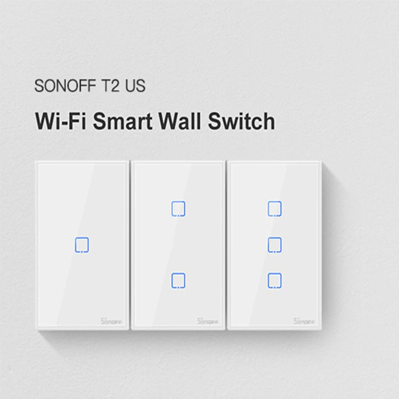 Интеллектуальный выключатель света SONOFF T" Умный" настенный wi-fi-выключатель панель стандарт США, 1/2/3 работать с Alexa Google home IFTTT управления eWeLink для дропшиппинг