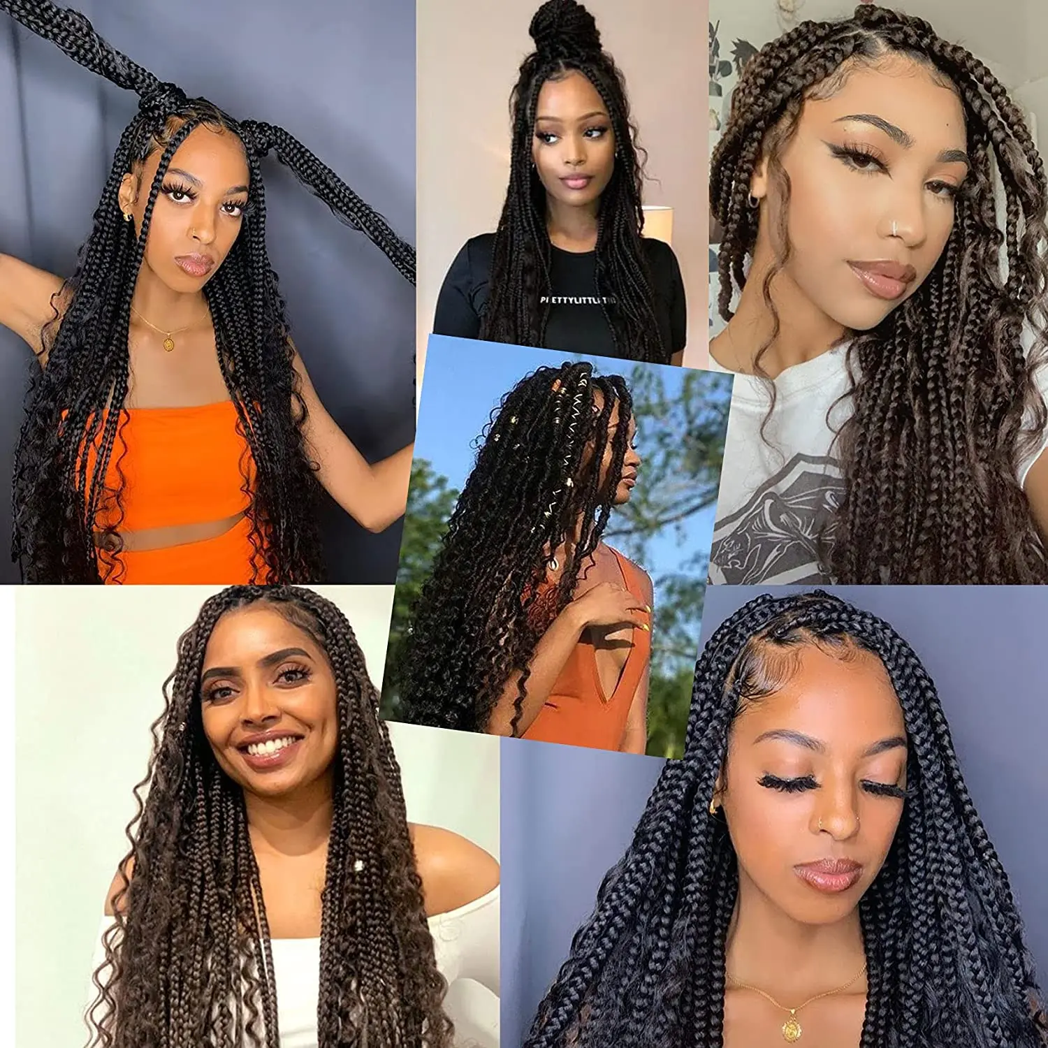 Goddess Box Braids Crochet Hair Fake Braid River Loc Bohomian Prelooped Synthetic Curly African Hair Extensions Hair Expo City images - 6