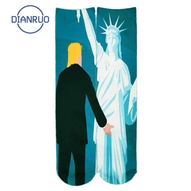 Оригинальные носки DIANRUO с 3D принтом президент Дональда Трампа забавные Веселые