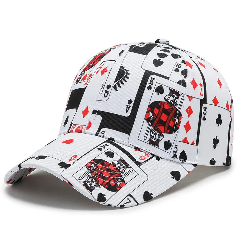 

Fashion Hip Hop Caps poker Letters print Baseball Caps for men women cotton Casual sport Snapback cap hat