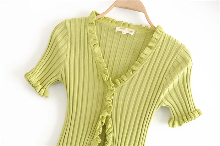 Chu Sau beauty Autumn Winter Sweet Chic 2 Colours Knitted Sweater Women Casual V-neck Single Breasted Good Elasticity Cardigans