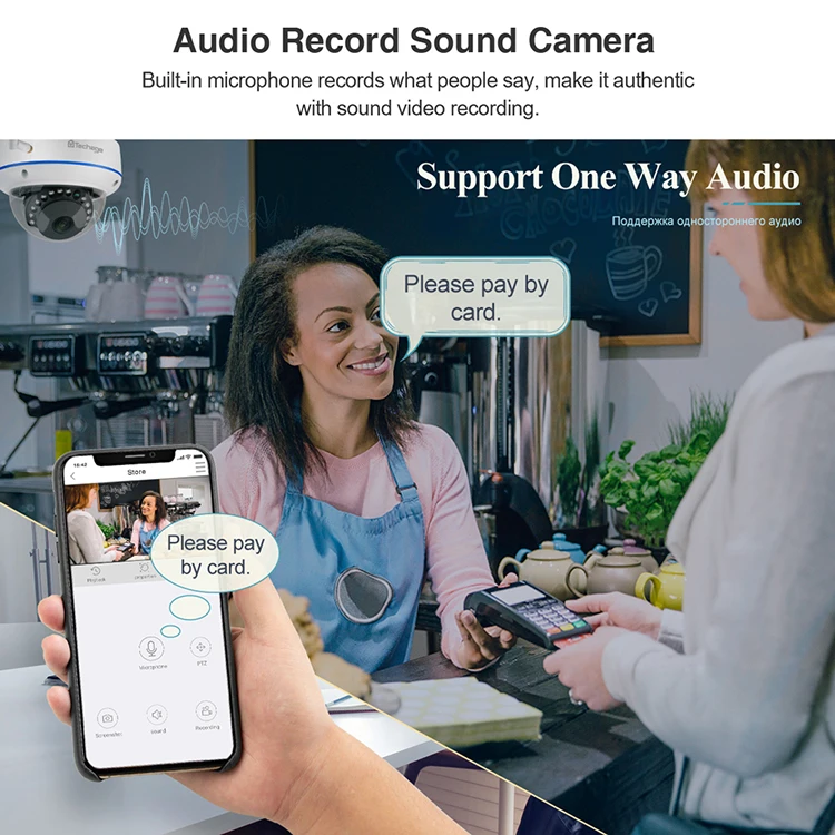 

Tinosec one-way audio wireless ip indoor motion detector security camera