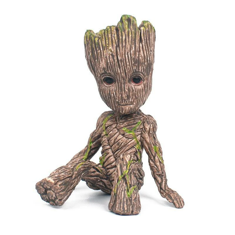 Aquarium Fish Tank Landscaping Ornament Crafts Mini Groot Cute Model Toy Flowerpots Desktop Car Decorations Aquarium Accessories