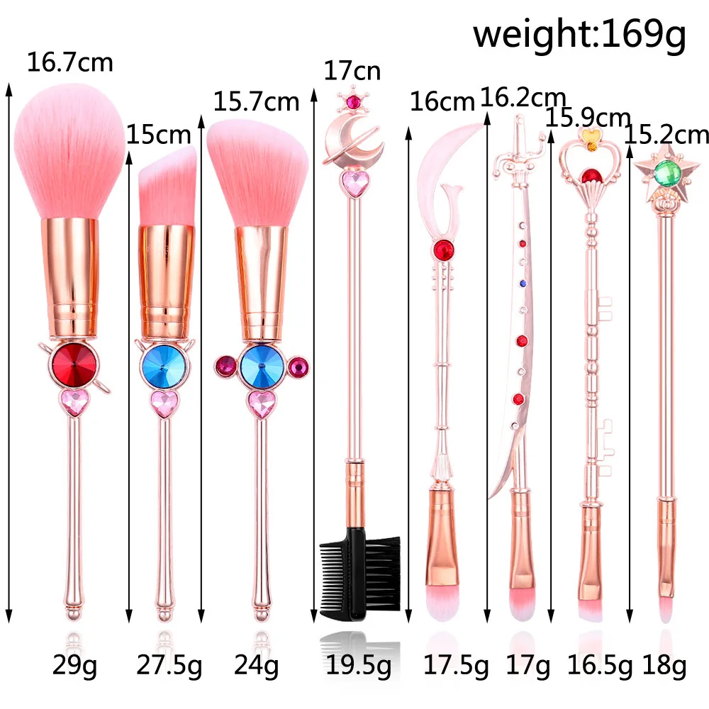 

Generations 8 Beauty Girl Warrior Makeup Brush Sailor Moon Eye Shadow Brush Set Makeup Tools nail art decorations