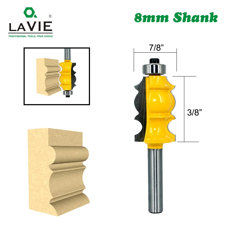 

LAVIE 1pc 8mm Shank Special Moulding Handrail Wood Router Bit Woodworking Milling Cutter for Wood Machine Tools MC02078
