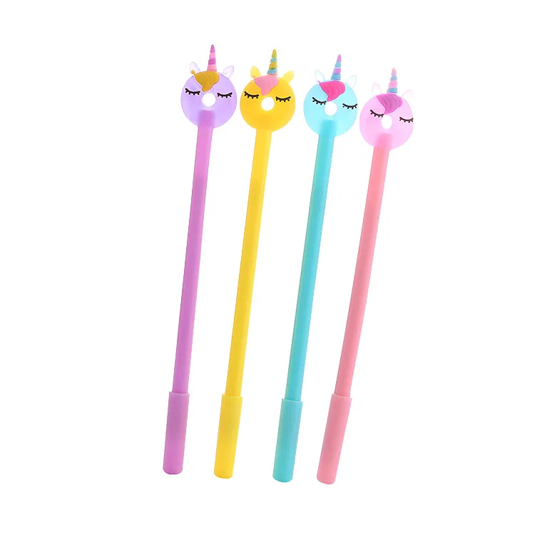

40 pcs/lot Donuts Unicorn Gel Pen Cute 0.5 mm black ink Signature pens Stationery School writing Supplies Promotional Gift